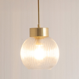 ValueLights Maddison Ribbed Glass Easy Fit Pendant Shade - Size: 18 x 20 x 20cm - White - Wilko - thumbnail 3