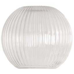 ValueLights Maddison Ribbed Glass Easy Fit Pendant Shade - Size: 18 x 20 x 20cm - White - Wilko