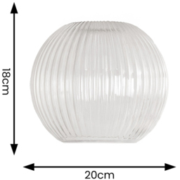 ValueLights Maddison Ribbed Glass Easy Fit Pendant Shade - Size: 18 x 20 x 20cm - White - Wilko - thumbnail 6