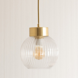 ValueLights Maddison Ribbed Glass Easy Fit Pendant Shade - Size: 18 x 20 x 20cm - White - Wilko - thumbnail 5
