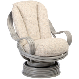 Desser Furniture Madrid Grey Natural Rattan Laminated Farrow Swivel Rocking Chair - Size: Single - Wilko - thumbnail 3
