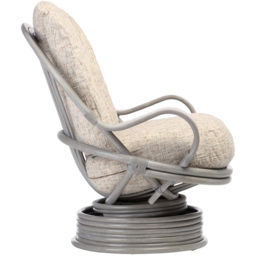 Desser Furniture Madrid Grey Natural Rattan Laminated Farrow Swivel Rocking Chair - Size: Single - Wilko - thumbnail 5
