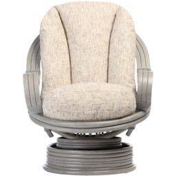 Desser Furniture Madrid Grey Natural Rattan Laminated Farrow Swivel Rocking Chair - Size: Single - Wilko - thumbnail 4