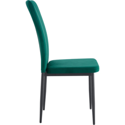 Elle Set of 6 Green Velvet Effect Plush Padded Upholstered Dining Chair - MCC - Wilko - thumbnail 5