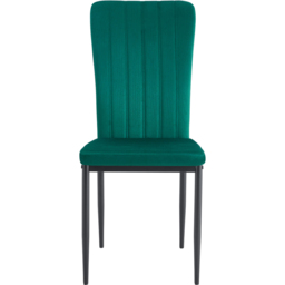 Elle Set of 6 Green Velvet Effect Plush Padded Upholstered Dining Chair - MCC - Wilko - thumbnail 4