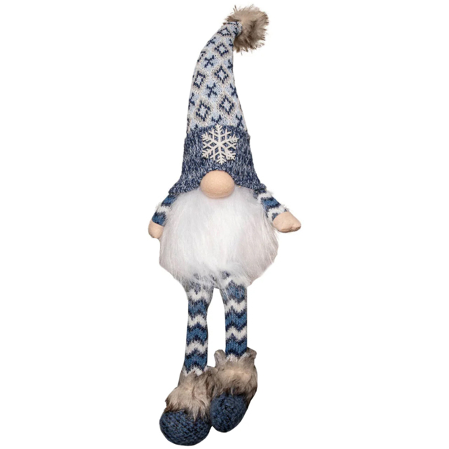 Samuel Alexander Blue Light Up Gonk with Dangly Legs and Snowflake Hat Decoration - Size: 55 x 14 x 14cm - Wilko - image 1