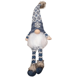 Samuel Alexander Blue Light Up Gonk with Dangly Legs and Snowflake Hat Decoration - Size: 55 x 14 x 14cm - Wilko