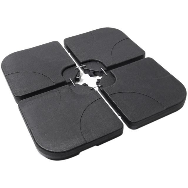 Living and Home HDPE Square Plastic Garden Parasol Base - Size: 4 Piece - Black - Wilko - image 1