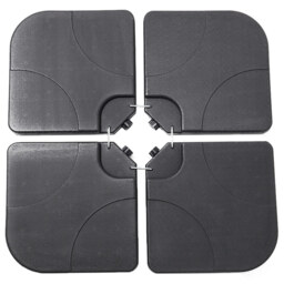 Living and Home HDPE Square Plastic Garden Parasol Base - Size: 4 Piece - Black - Wilko - thumbnail 4