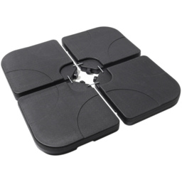 Living and Home HDPE Square Plastic Garden Parasol Base - Size: 4 Piece - Black - Wilko - thumbnail 1