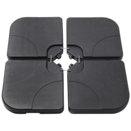 Living and Home HDPE Square Plastic Garden Parasol Base - Size: 4 Piece - Black - Wilko - thumbnail 5