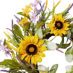 Sunflower Wreath 60cm - Yellow - Wilko - thumbnail 3