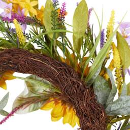 Sunflower Wreath 60cm - Yellow - Wilko - thumbnail 5