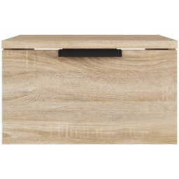 vidaXL Single Drawer Sonoma Oak Wall Mounted Bedside Cabinet - Brown - Wilko - thumbnail 4