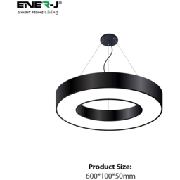 ENER-J Cool White LED 24W 6000K Hollow Round Minimalist Pendant Light - Size: 60 x 10 x 5cm - ENERJ - Wilko - thumbnail 7