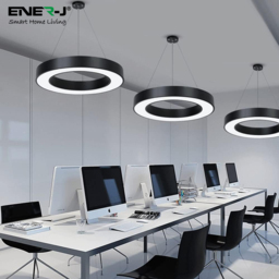 ENER-J Cool White LED 24W 6000K Hollow Round Minimalist Pendant Light - Size: 60 x 10 x 5cm - ENERJ - Wilko - thumbnail 5
