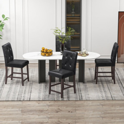 Costway Padded Bar Stool Set of 2 - Size: 108 x 49 x 28cm - Black - Wilko - thumbnail 4