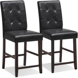 Costway Padded Bar Stool Set of 2 - Size: 108 x 49 x 28cm - Black - Wilko - thumbnail 3