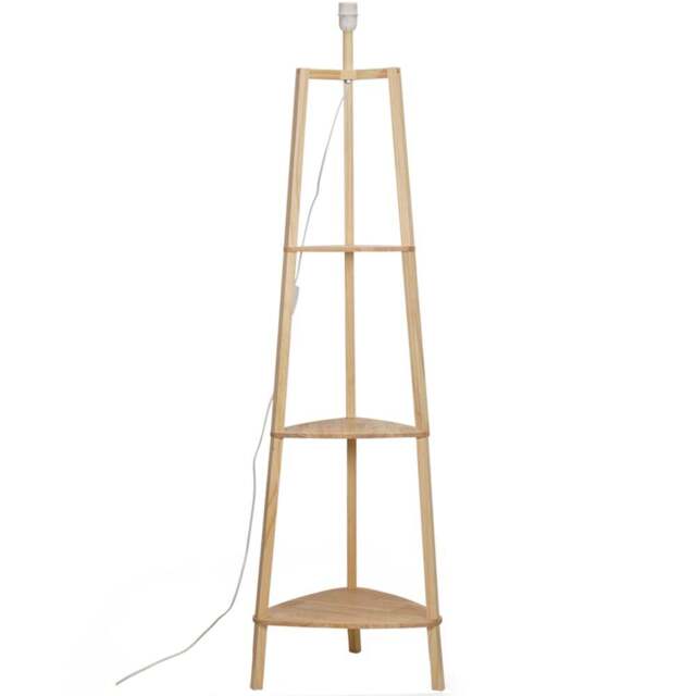 ValueLights Hiru 3 Shelf Natural Floor Lamp Base - Size: 137.5 x 39.5 x 39.5cm - Cream - Wilko - image 1