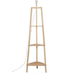 ValueLights Hiru 3 Shelf Natural Floor Lamp Base - Size: 137.5 x 39.5 x 39.5cm - Cream - Wilko