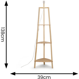 ValueLights Hiru 3 Shelf Natural Floor Lamp Base - Size: 137.5 x 39.5 x 39.5cm - Cream - Wilko - thumbnail 5