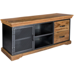 Brooklyn Malalia Single Door 2 Drawer 2 Shelf TV Unit - Brown - Wilko - thumbnail 3
