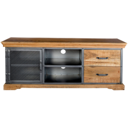 Brooklyn Malalia Single Door 2 Drawer 2 Shelf TV Unit - Brown - Wilko - thumbnail 4