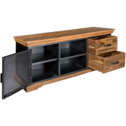 Brooklyn Malalia Single Door 2 Drawer 2 Shelf TV Unit - Brown - Wilko - thumbnail 5