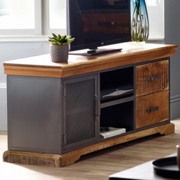 Brooklyn Malalia Single Door 2 Drawer 2 Shelf TV Unit - Brown - Wilko - thumbnail 1