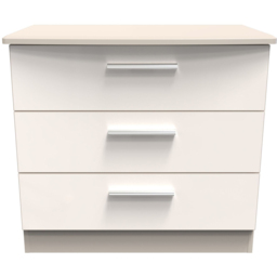 Crowndale Knightsbridge 3 Drawer Kashmir Gloss Chest of Drawers Ready Assembled - Kashmir Gloss & Kashmir - Wilko - thumbnail 3