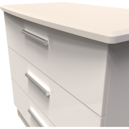 Crowndale Knightsbridge 3 Drawer Kashmir Gloss Chest of Drawers Ready Assembled - Kashmir Gloss & Kashmir - Wilko - thumbnail 6