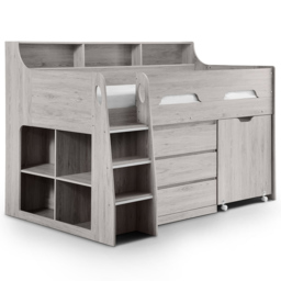 Julian Bowen Jupiter Grey Oak Mid Sleeper with Storage - Size: Single - Wood - Wilko - thumbnail 4