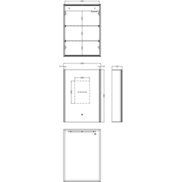 nuie Pavo Single Door LED Mirror Bathroom Cabinet - Size: 700 x 500 x 140mm - Silver - Wilko - thumbnail 4