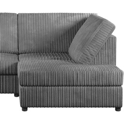 Luxor 4 Seater Grey Jumbo Cord Full Back Right Hand L Shape Corner Sofa - Wilko - thumbnail 5