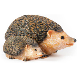 Marco Paul 2 Piece Hedgehog Garden Ornament - Size: 30 x 20 x 10cm - Brown - Wilko - thumbnail 1