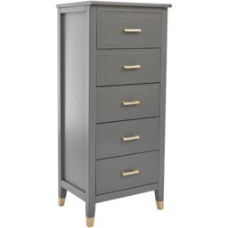 Palazzi 5 Drawer Grey Narrow Chest of Drawers - Wilko - thumbnail 3