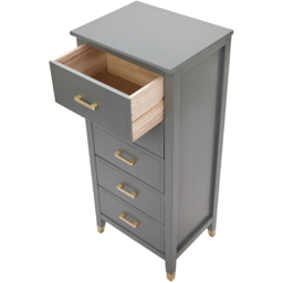 Palazzi 5 Drawer Grey Narrow Chest of Drawers - Wilko - thumbnail 6