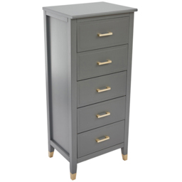 Palazzi 5 Drawer Grey Narrow Chest of Drawers - Wilko - thumbnail 5