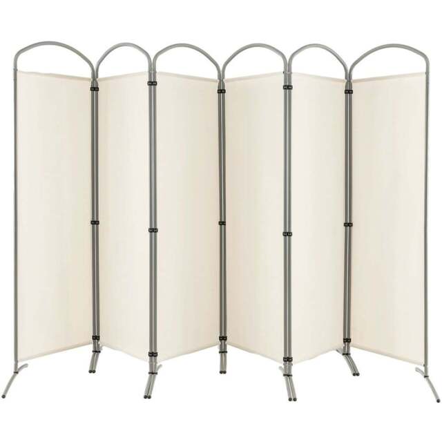 Costway 6 Panel Cream Freestanding Fabric Room Divider - Size: 88 x 27 x 14cm - Wilko - image 1