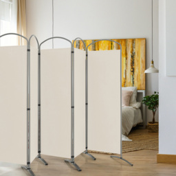 Costway 6 Panel Cream Freestanding Fabric Room Divider - Size: 88 x 27 x 14cm - Wilko - thumbnail 4