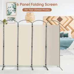 Costway 6 Panel Cream Freestanding Fabric Room Divider - Size: 88 x 27 x 14cm - Wilko - thumbnail 5