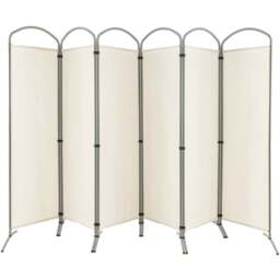 Costway 6 Panel Cream Freestanding Fabric Room Divider - Size: 88 x 27 x 14cm - Wilko - thumbnail 1