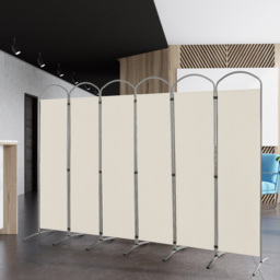Costway 6 Panel Cream Freestanding Fabric Room Divider - Size: 88 x 27 x 14cm - Wilko - thumbnail 3