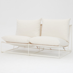 Home Detail Marina 2 Seater White Steel Garden Sofa with Cushions - Wilko - thumbnail 3