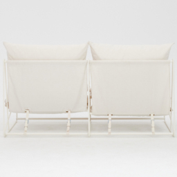 Home Detail Marina 2 Seater White Steel Garden Sofa with Cushions - Wilko - thumbnail 5
