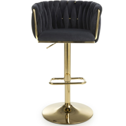 Shankar Bellaire Black Brushed Velvet Bar Stool - Size: Single - Wilko - thumbnail 6