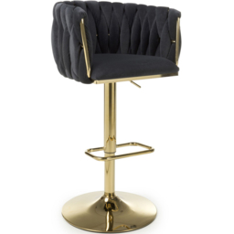 Shankar Bellaire Black Brushed Velvet Bar Stool - Size: Single - Wilko - thumbnail 3