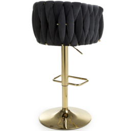 Shankar Bellaire Black Brushed Velvet Bar Stool - Size: Single - Wilko - thumbnail 4