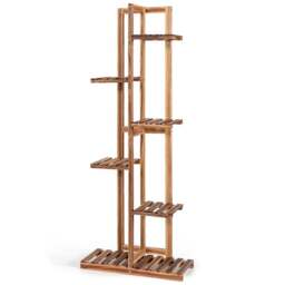 Costway 6 Tier Wooden Multifunctional Plant Stand - Size: 131 x 21 x 6cm - Cream - Wilko