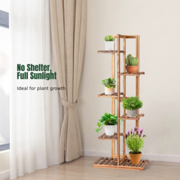 Costway 6 Tier Wooden Multifunctional Plant Stand - Size: 131 x 21 x 6cm - Cream - Wilko - thumbnail 6